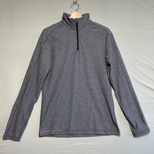 Lululemon Mens Gray Heathered Quarter Zip Pullover Long Sleeve Athletic Shirt